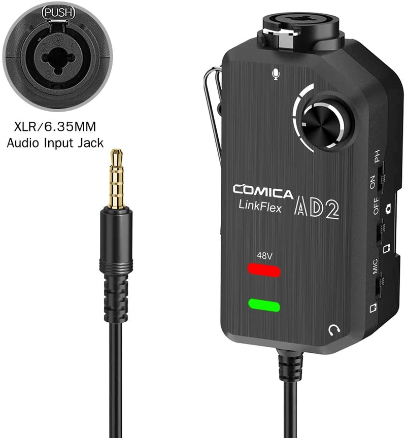 Interface-de-Audio-XLR-Guitarra-e-Microfone-Comica-LinkFlex-AD2-SmartPhones-e-Cameras--TRRs-3.5mm-