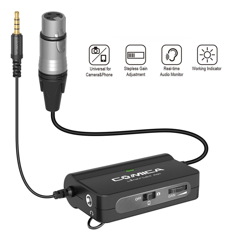 Interface-Pre-Amplificadora-Comica-Linkflex-AD1-XLR-3.5mm-para-Cameras-e-SmartPhones