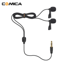 Microfones de Lapela Duplo Comica CVM-D02B Omnidirecional para Câmeras e SmartPhones (4.5m)