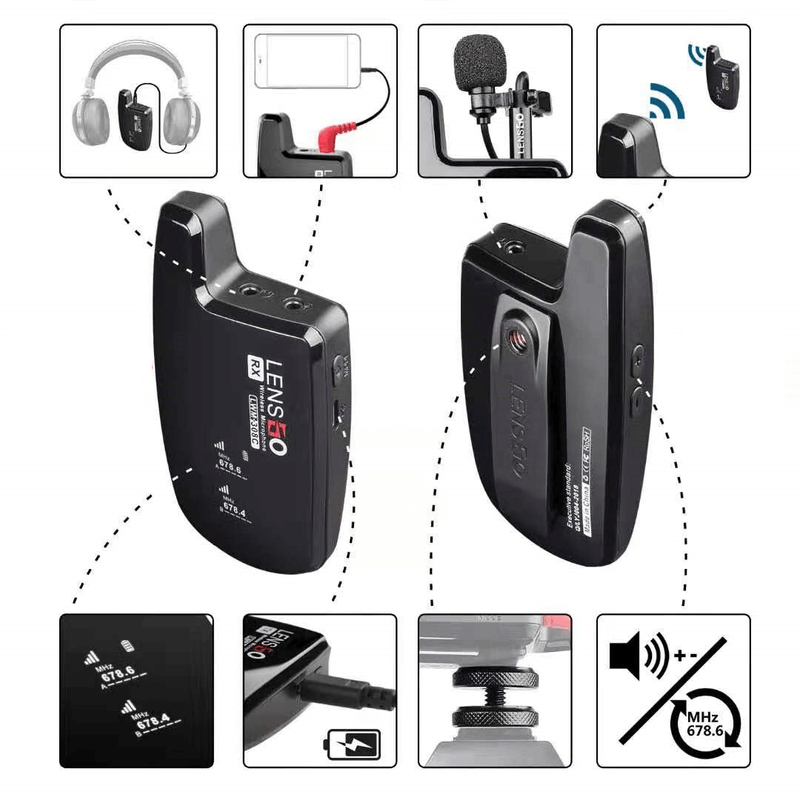 Sistema-Microfone-Lapela-Sem-Fio-LensGo-LWM-308C-Wireless-30-Canais-UHF