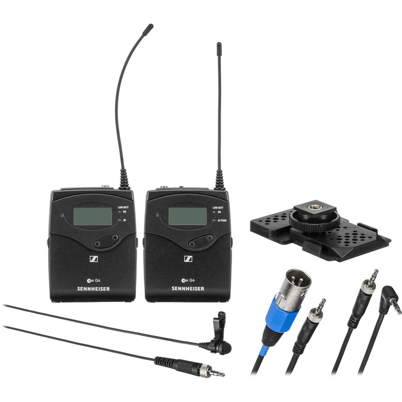 Sistema-Microfone-Lapela-Omni-Sennheiser-EW-122P-G4-B-Wireless-com-Montagem-em-Camera