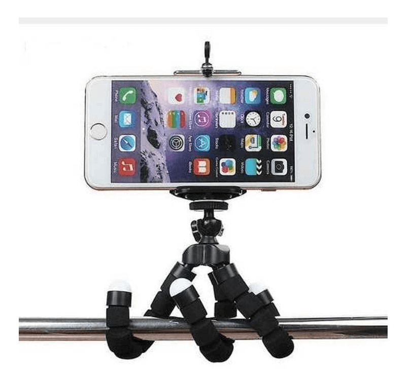 Mini-Tripe-de-Mesa-Flexivel-360°-com-Suporte-para-SmartPhone--Preto-