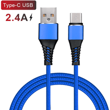 Cabo USB x USB-C (Tipo-C) Carregamento Rápido 2.4A de 1m - Azul