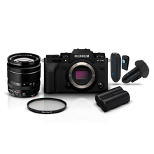 Kit Vídeo FujiFilm X-T4 4K com XF 18-55mm + Sistema Lapela Sem Fio LensGo 318C + Bateria NP-W235 e Filtro UV 58mm