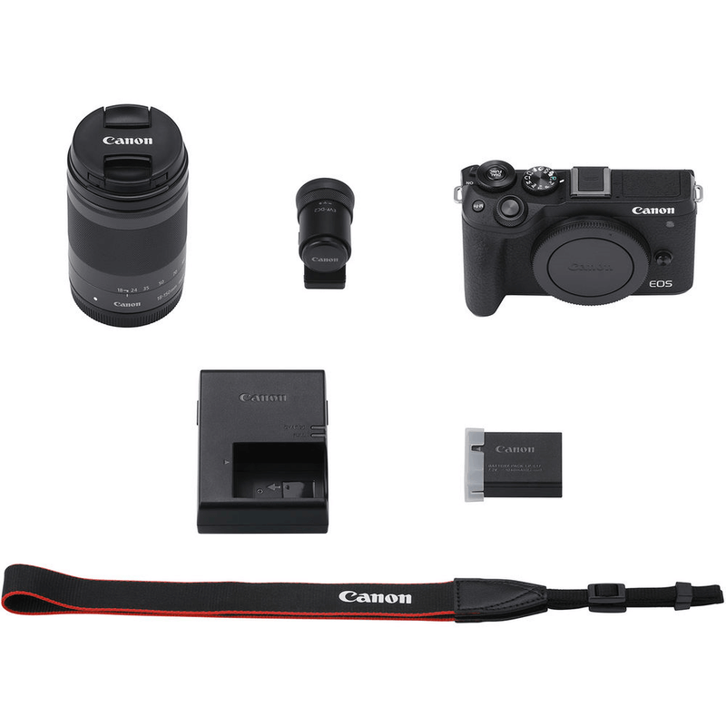 Camera-Canon-EOS-M6-MarkII-Mirrorless-4K-com-Lente-18-150mm-e-Visor-EVF-DC2--Preta-