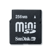 Cartão miniSD SanDisk 256Mb com Adaptador SD