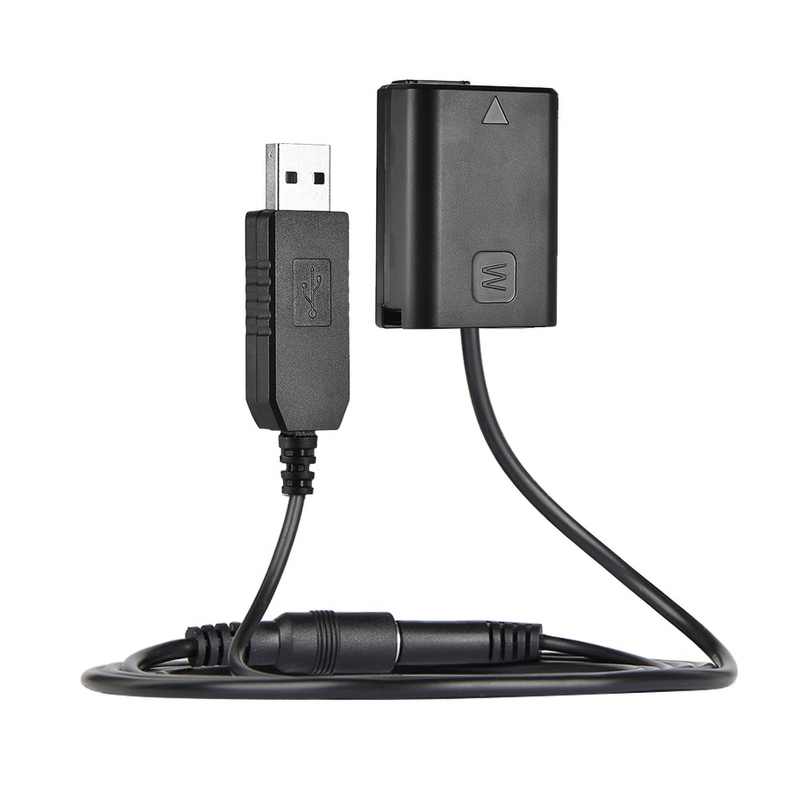 Adaptador-Dummy-de-Bateria-NP-FW50-com-DC-USB-Power-Bank-para-Cameras-Sony--5V-2A-