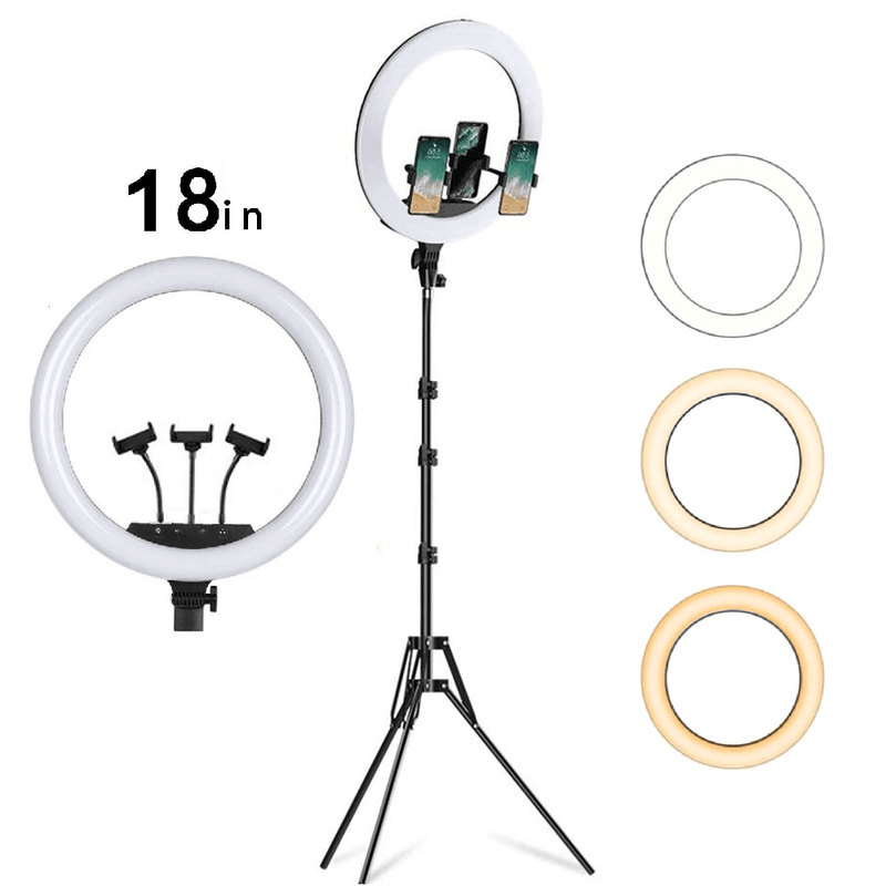 Kit-2x-Iluminadores-Led-Ring-Light-de-18----10--com-Tripe-e-Suporte-de-Celular