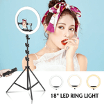 Kit-2x-Iluminadores-Led-Ring-Light-de-18----10--com-Tripe-e-Suporte-de-Celular