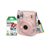 Kit-Camera-Instantanea-FujiFilm-Instax-Mini-11-Rosa---Bolsa-Crystal---10-Filmes-Instantaneo