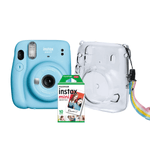 Kit-Camera-Instantanea-FujiFilm-Instax-Mini-11-Azul---Bolsa-Crystal---10-Filmes-Instantaneo