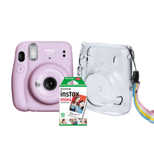 Kit Câmera Instantânea FujiFilm Instax Mini 11 Lilás + Bolsa Crystal + Pack 10 Fotos Instantâneas