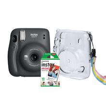 Kit Câmera Instantânea FujiFilm Instax Mini 11 Grafite + Bolsa Crystal + Pack 10 Fotos Instantâneas