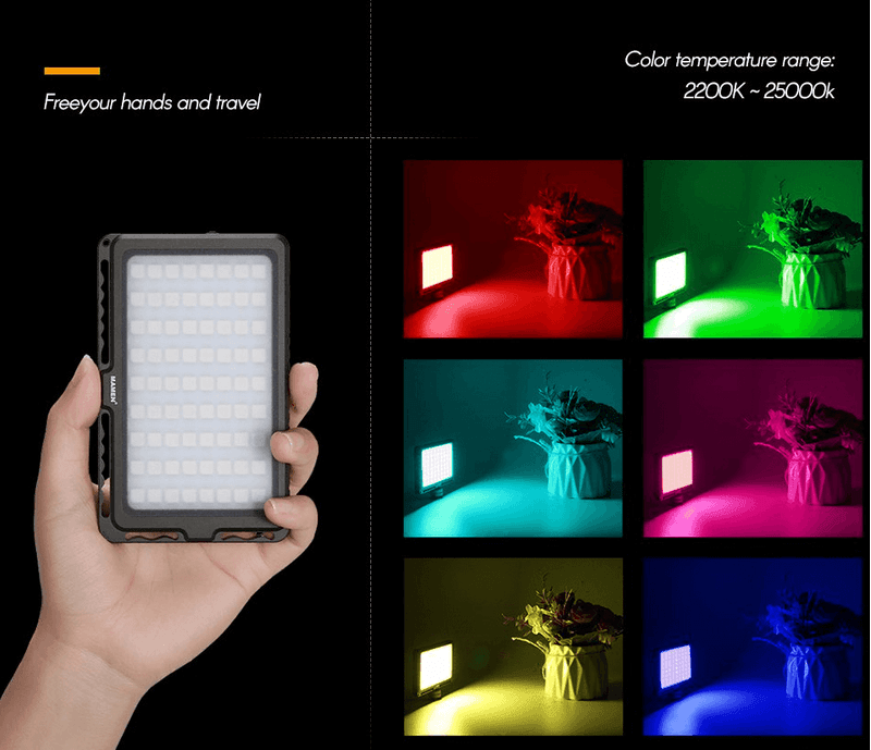 Iluminador-Led-RGB-LED-72R-Full-Color-Video-Light-Compacto-2200K-25000K-com-Bateria-Interna