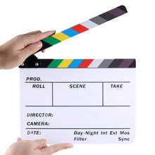 Claquete Diretor Clapper Board 1.8 Acrílico com Varas Coloridas (Branca)