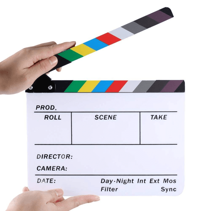 Claquete-Diretor-Clapper-Board-1.8-Acrilico-com-Varas-Coloridas--Branca-