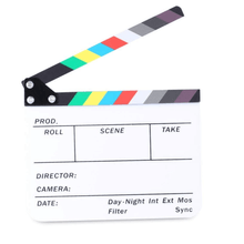 Claquete Diretor Clapper Board 2.5 Acrílico com Varas Coloridas (Branca)