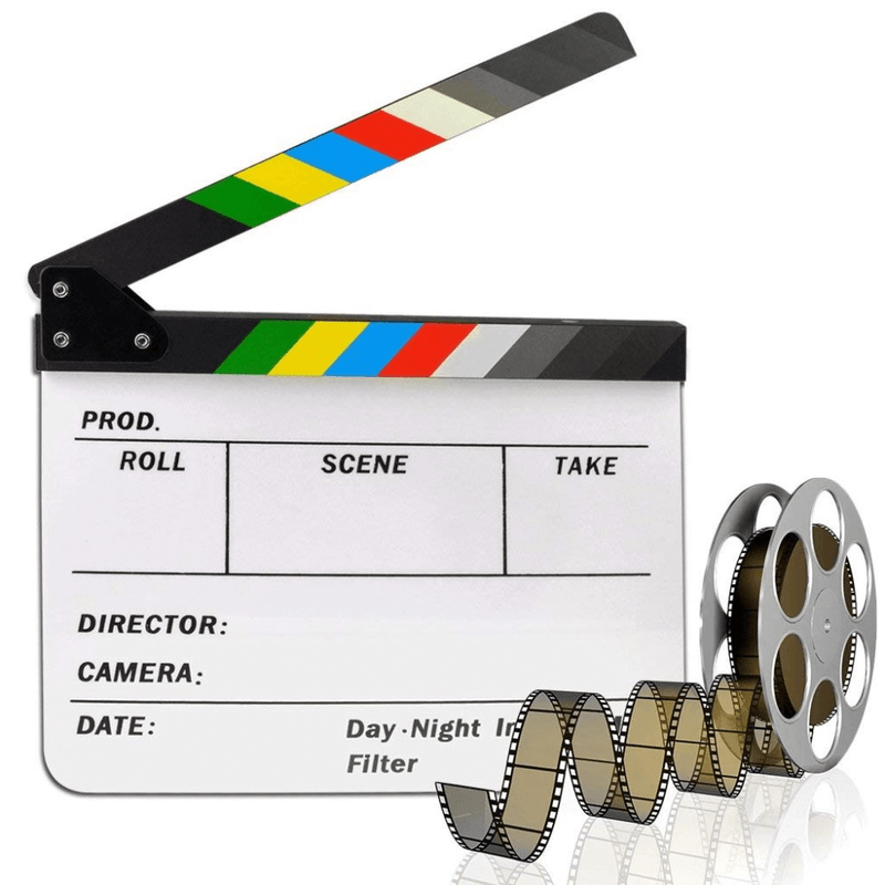 Claquete-Diretor-Clapper-Board-2.5-Acrilico-com-Varas-Coloridas--Branca-