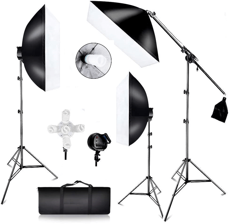 Kit-Iluminacao-Estudio-Softbox-50x60cm-8x-Lampadas-55w-e-1x135w-Girafa-e-Tripes-de-Iluminacao--110V-