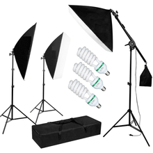 Kit Iluminação Estúdio Softbox 50x60cm 3x Lâmpadas 135w, Girafa e Tripés de Iluminação (110V)