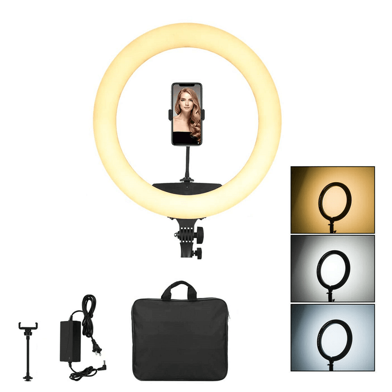 Iluminador-Circular-Led-Ring-Light-18----46cm-65W-USB-com-Fonte-Suporte-SmartPhone-e-Bolsa