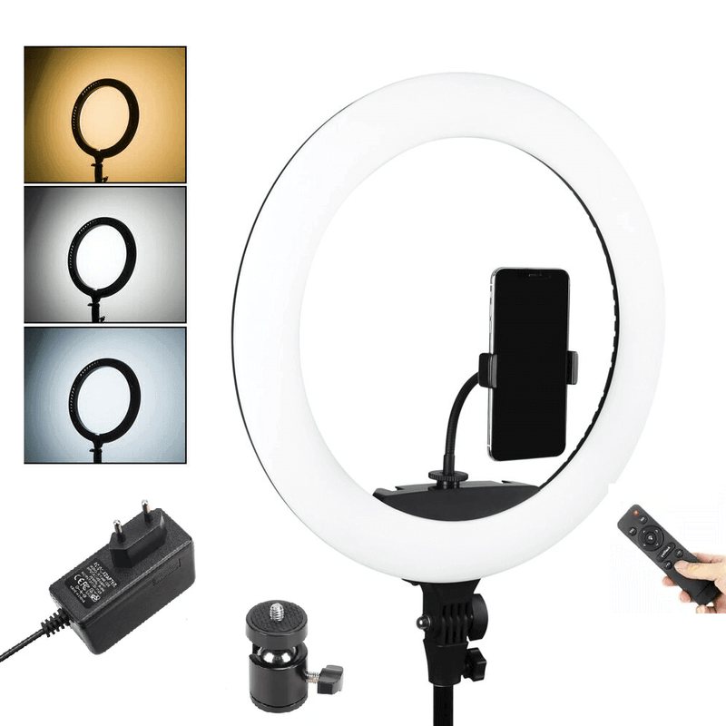 Iluminador-Circular-Led-320A-Ring-Light-12----35cm-30w-com-Controle-Remoto-Suporte-SmartPhone-e-Fonte-Bivolt