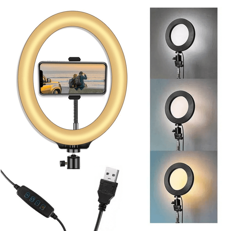 Iluminador-Circular-Led-320B-Ring-Light-12----35cm-30w-Plug-USB-e-Suporte-SmartPhone--Bivolt-