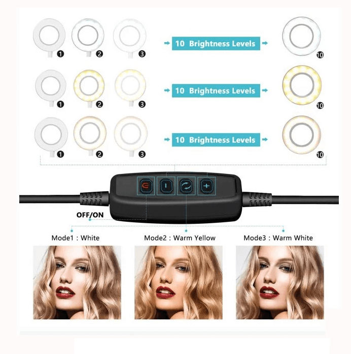 Iluminador-Circular-Led-320B-Ring-Light-12----35cm-30w-Plug-USB-e-Suporte-SmartPhone--Bivolt-