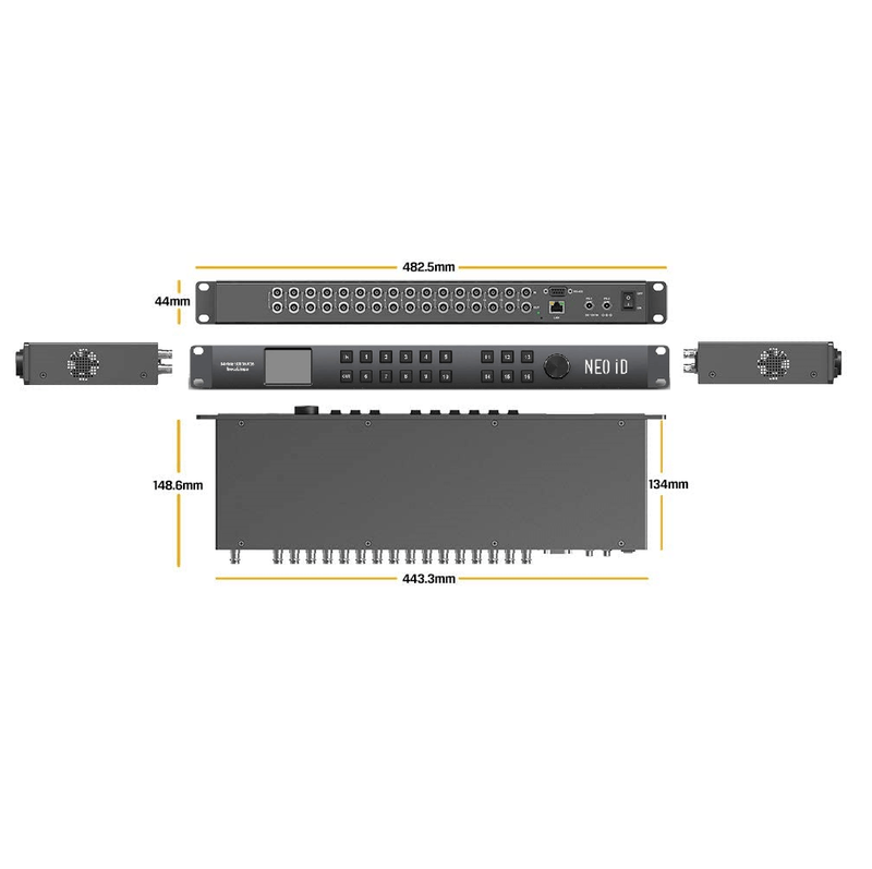 NeoID-Matrix-Switcher-16x16-3G-HD-SD-SDI-Seamless-1RU