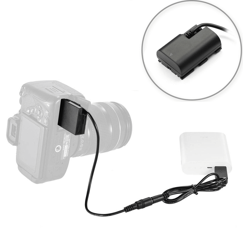 Adaptador-Dummy-de-Bateria-LP-E6N-Canon-com-Cabo-USB-Inteligente-para-Power-Bank--Bivolt-