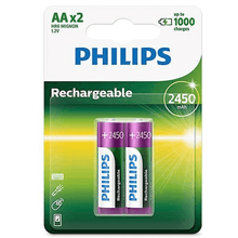 Pilha Recarregável 2x AA Philips 2450mAh 1.2V (R6B2A245/97)