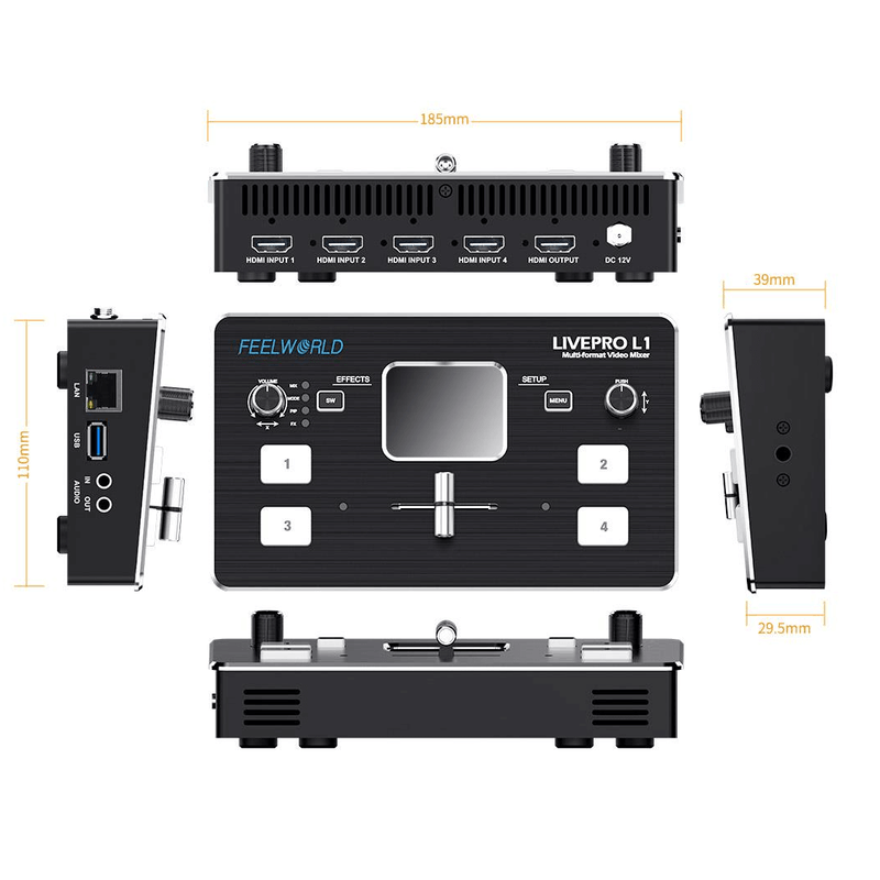 Switcher-de-Video-FeelWorld-LivePro-L1-Live-Streaming-Multicamera-4x-HDMI-e-USB3.0