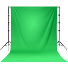 Kit Suporte Estande e Fundo Infinito ChromaKey Verde Algodão 3 Metros para Estúdio Fotográfico