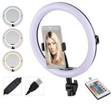 Iluminador Led Circular AFI R11 Ring Light 28cm Live USB com Controle Remoto e Suporte de Celular