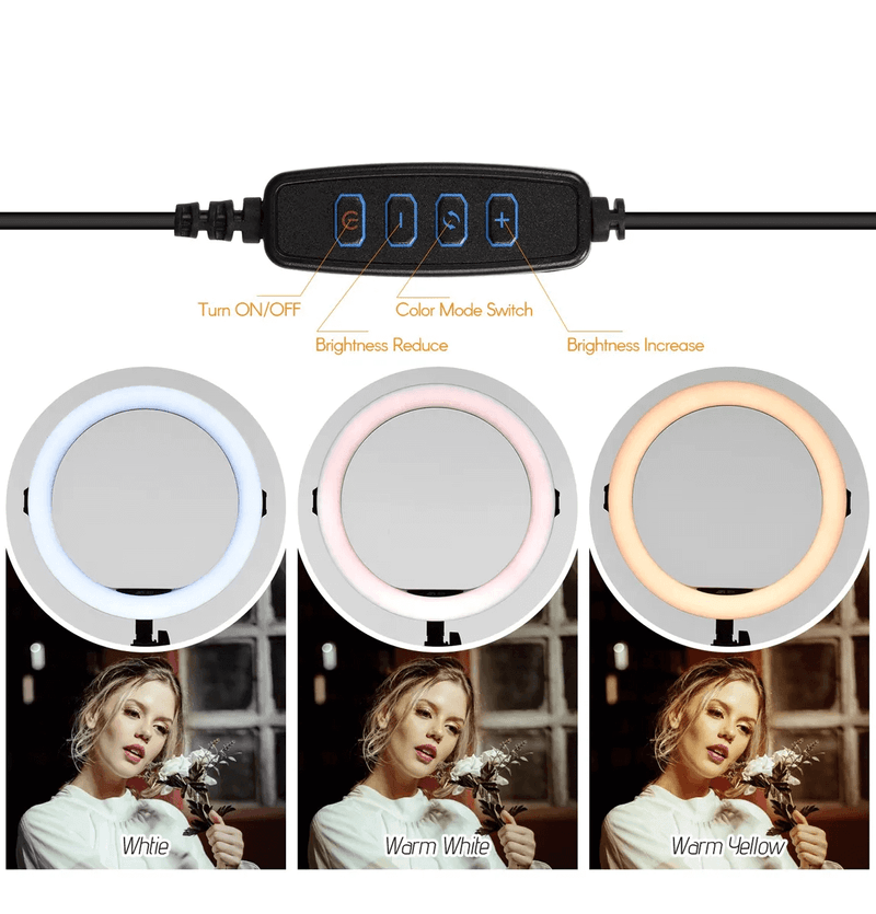 Iluminador-Led-Circular-AFI-R11-Ring-Light-28cm-Live-USB-com-Controle-Remoto-e-Suporte-de-Celular