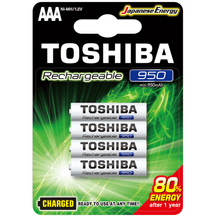 Pilha Recarregável Toshiba AAA 4x Unidades 950mAh Japanese Energy