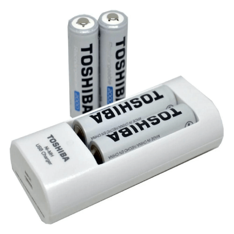 Carregador-USB-Toshiba-de-Pilha-AA-AAA-com-2x-Pilhas-AA-Recarregavel-de-2000mAh