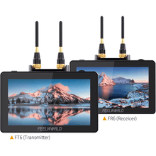 Kit 2x Monitores FeelWorld FR6 FT6 5.5" com Sistema Transmissor e Receptor Wireless