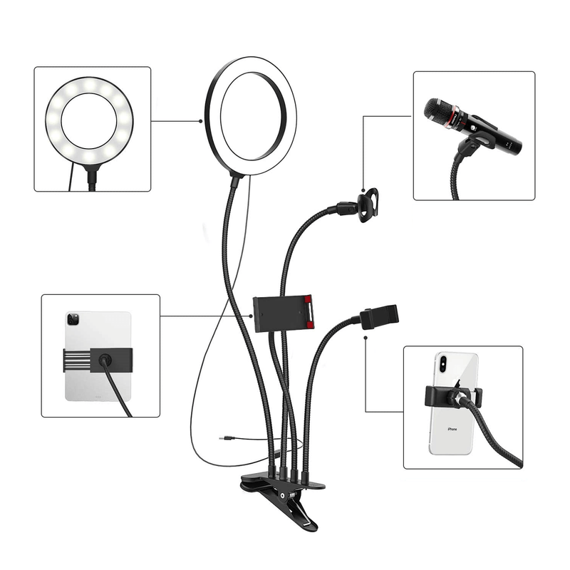 Iluminador-Ring-Light-8--LED-USB-4-em-1-Professional-Live-Stream