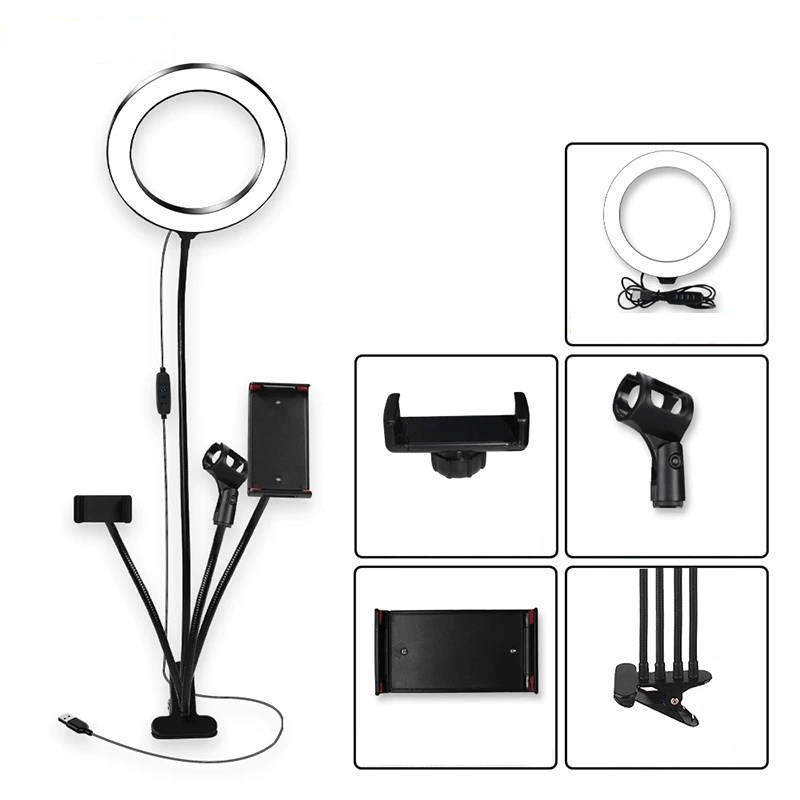 Iluminador-Ring-Light-6--LED-USB-4-em-1-Professional-Live-Stream