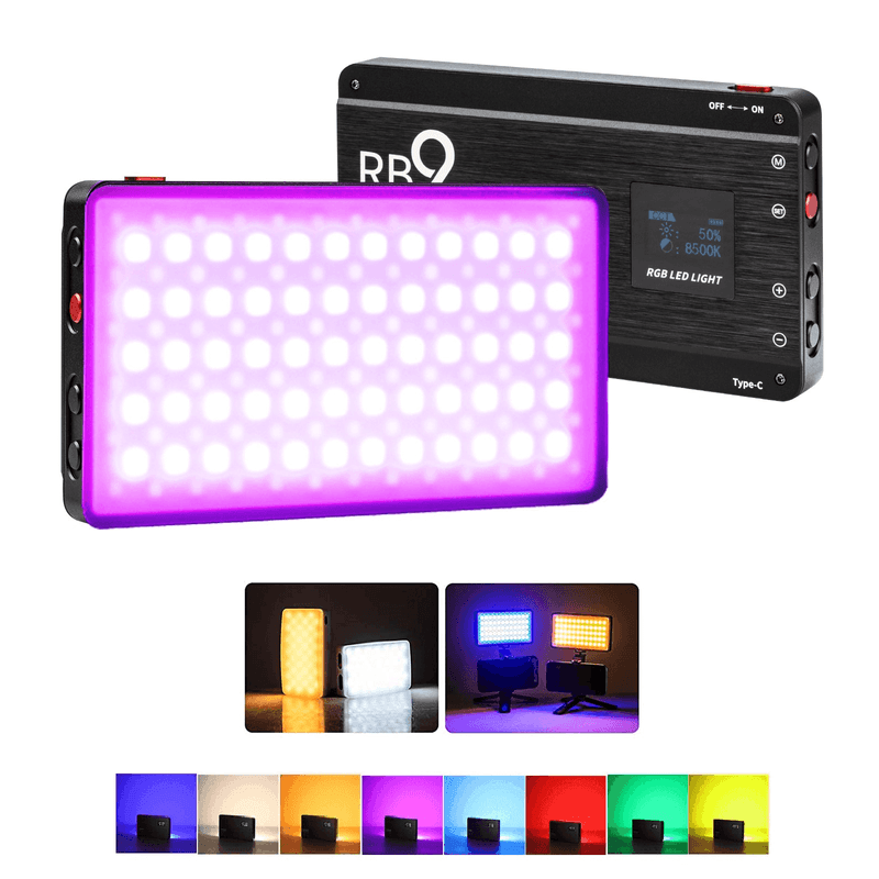 Iluminador-LED-Weeylite-RB9-RGB-Full-Color-12W-Bluetooth-com-Suporte-de-Smartphone---Mini-Tripe