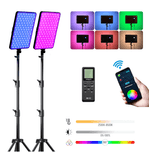 Kit-Iluminacao-LED-Weeylite-Sprite-40-RGB-Video-Light-40W-Controle-Remoto---Tripes-2M--Bivolt-