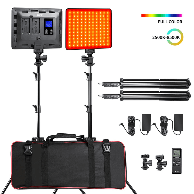 Kit-Iluminacao-LED-Weeylite-Sprite-40-RGB-Video-Light-40W-Controle-Remoto---Tripes-2M--Bivolt-