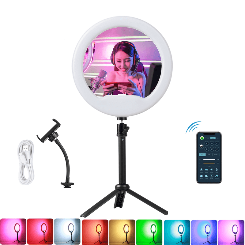 Iluminador-Ring-Light-RGB-8--Weeylite-WE-9-LED-Circular-12W-Bi-Color--2500K-8500K-