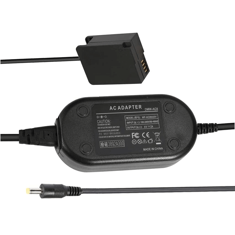 Adaptador-DMW-AC8-com-Acoplador-DMW-DCC8-para-Bateria-Panasonic-DMW-BLC12--Bivolt-