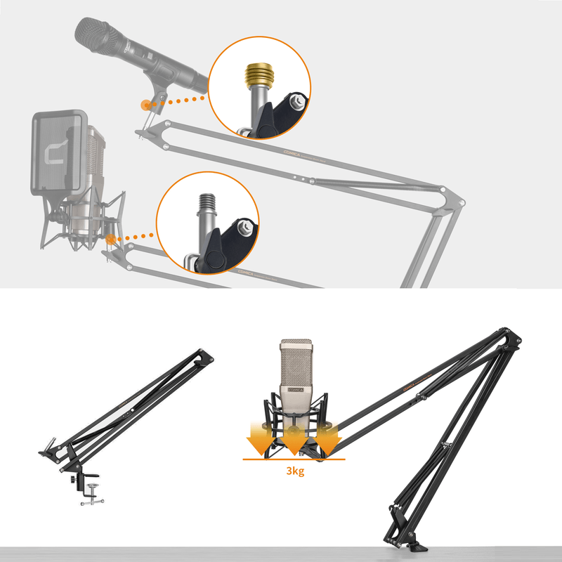 Suporte-Articulado-Comica-CVM-MS02-Pedestal-de-Mesa-para-Microfones