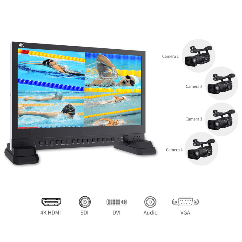 Monitor-Broadcast-FeelWorld-4K156-9HSD-15.6--IPS-SDI-HDMI-4K-Display-QuadSplit-UHD