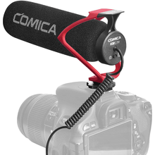 Microfone Shotgun Comica CVM-V30 LITE R Camera-Mount para Câmeras e SmartPhones (Vermelho)