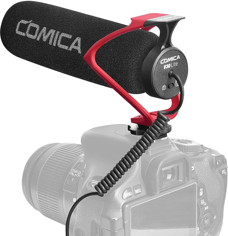 Microfone-Shotgun-Comica-CVM-V30-LITE-R-Camera-Mount-para-Cameras-e-SmartPhones--Vermelho-