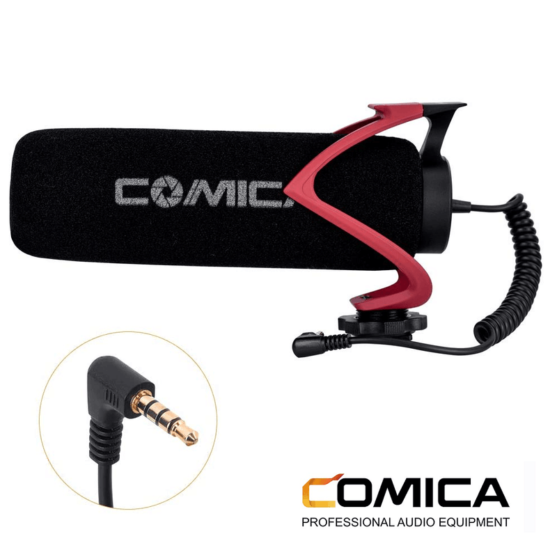 Microfone-Shotgun-Comica-CVM-V30-LITE-R-Camera-Mount-para-Cameras-e-SmartPhones--Vermelho-